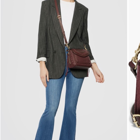 Aimee Kestenberg All For Love Mini Woven Leather Crossbody, True Plum, like new - Picture 5 of 12